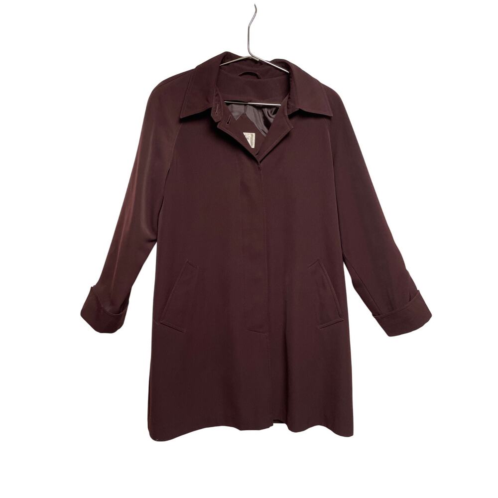 Jacqueline Ferrar Wine Purple Women's Trench Coat - Size M